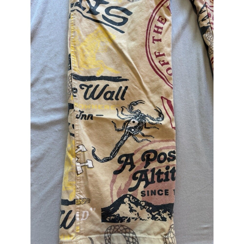 Vans Pants Mens 34 Drill Chore Carpenter All Over Print Loose Fit Off The Wall - Picture 7 of 12